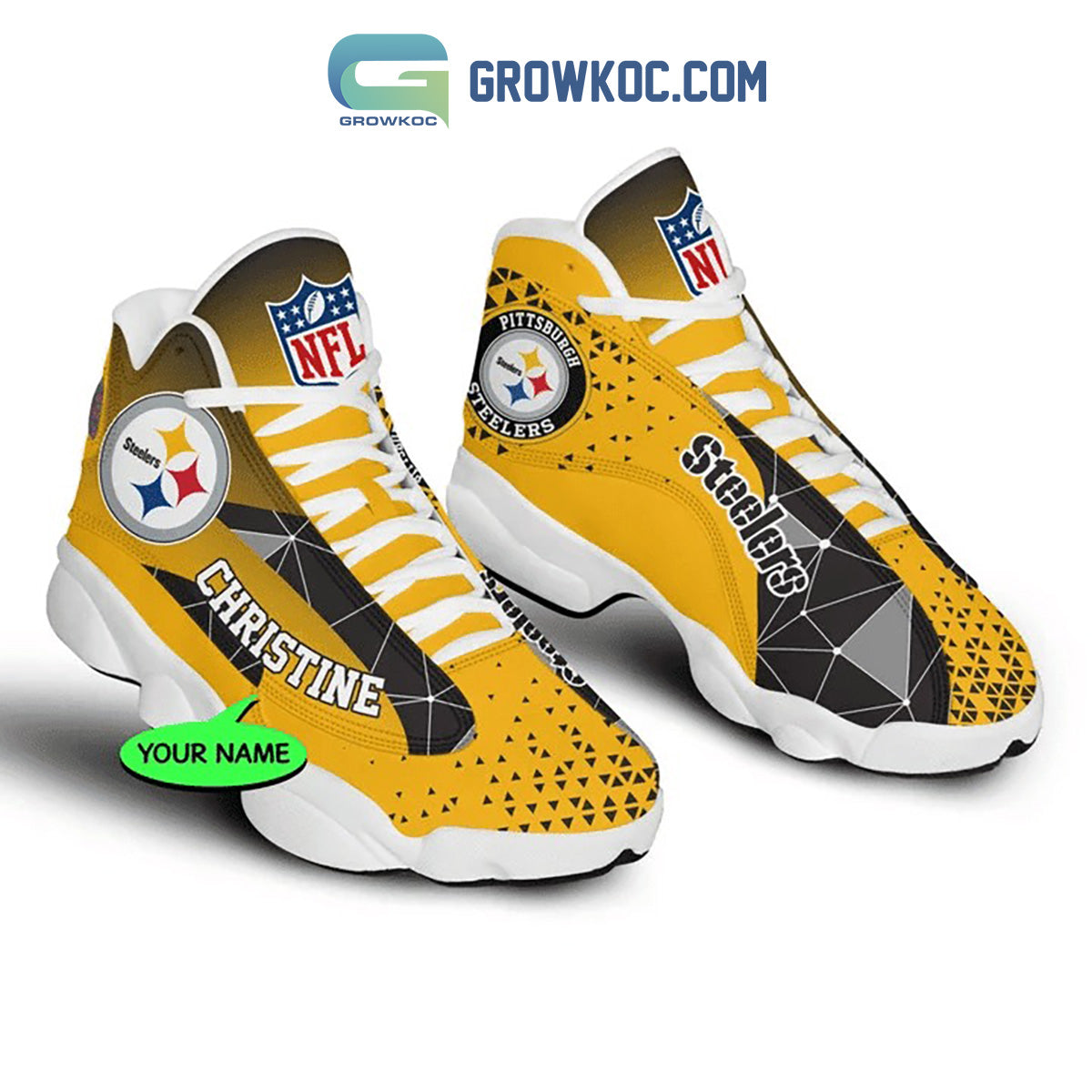 Kirklynnagency Pittsburgh Steelers AJ13 Sneakers Shoes For Men And Women 18 (2)