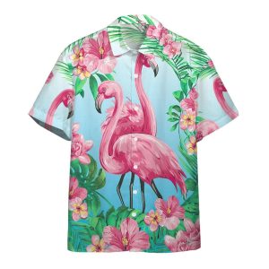 3D Flamingo Hawaii Custom Short Sleeve Shirts KLA Shirt For Summer