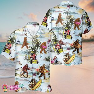 3D Tropical Bigfoot Unisex KLA Hawaiian Shirt Short Sleeve Unique
