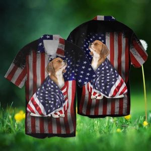 4Th Of July Beagle Dog America For Men And Women Graphic Print Short Sleeve Trendy Hawaiian Shirt