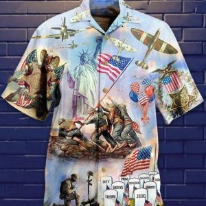 4Th Of July Happy Independence Day Veteran Trendy Hawaiian Shirt