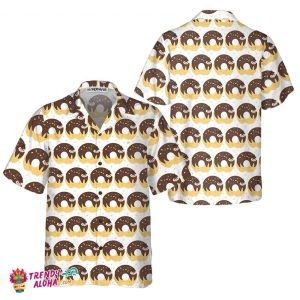 Adorable Cartoon Sloth On Donut Hawaiian Shirt, Funny Sloth Shirt For Adults, Sloth Themed Gift Idea