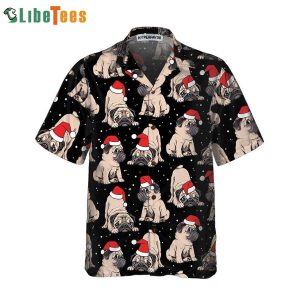 Adorable Christmas Pug Puppies, Xmas Trendy Hawaiian Shirts Perfect Gifts For Your Loved Ones