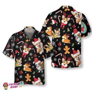 Adorable Corgis Dog Merry Christmas Hawaiian Shirt, Funny Dog Christmas Shirt, Christmas Gift For Corgis Lovers