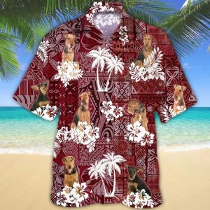 Airedale Terrier Trendy Hawaiian Shirt, Tropical Shirts, Gift For Him, Funny Trendy Hawaiian Shirts