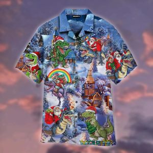 All Santa Want For Christmas Is T Rex Hawaiian Shirt For