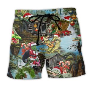Alligator Christmas See You Late Alligator Trendy KLA Hawaiian Beach Shorts