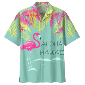 KLA Hawaii Flamingo Ornamental Design Trendy Hawaiian Shirt