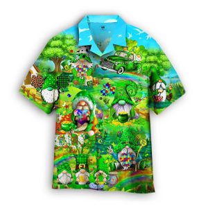 Amazing Cute Green Gnomes St Patricks Day Hawaiian Shirt