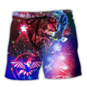 America Christmas Merry Everything Happy Always Trendy KLA Hawaiian Beach Shorts