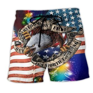 America Freedom Eagle Merry Christmas Stunning Trendy KLA Hawaiian Beach Shorts