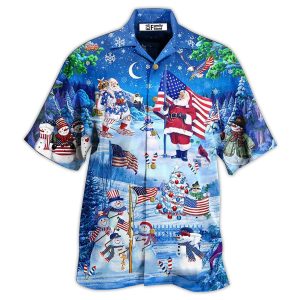 America Merry Xmas Santa Claus America Hawaiian Shirt