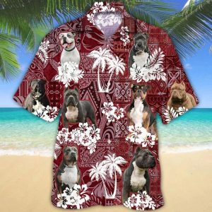 American Bully Dog Trendy Hawaiian Shirt, Tropical Shirts, Gift For Him, Funny Trendy Hawaiian Shirts
