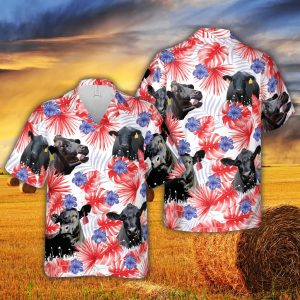 American Colors Black Angus Trendy Hawaiian Shirt, Cow Trendy Hawaiian Shirt, Summer Gifts For Men And Women