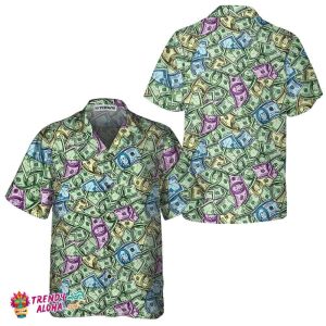 American Currency Banknotes Seamless Pattern Dollar Hawaiian Shirt, Funny Money Hawaiian Shirt Gift For Men
