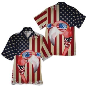 American Flag Flamingo Design Hawaiian Shirt Trend