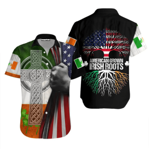 American Grown Irish Roots St.Patrick Day Trendy Hawaiian Shirt For