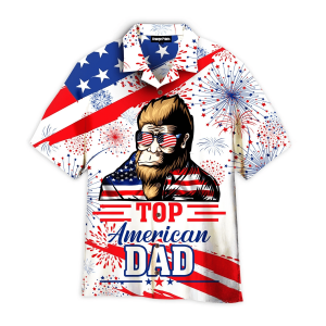 American Top Dad Bigfoot 4Th Of July Hawaiian Shirt For