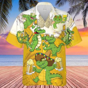 Animals Alligator Love Beer Trendy Hawaiian Shirt KLA Shirt