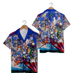 Anime Pokemon Hawaiian Shirt Tropical Green Hawaii Shirt Pokemon KLA Shirt