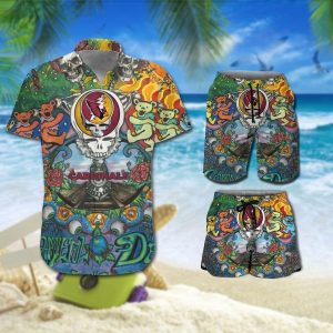 Arizona Cardinals Grateful Dead Hawaiian Shirt and Short