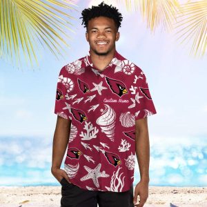 Arizona Cardinals Name Personalized Short Sleeve Button Up Tropical Hawaiian Shirt