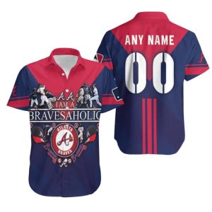Atlanta Braves I Am A Bravesaholic MLB Baseball Team 3D Designed Allover Gift With Custom Name Number For Braves Fans Hawaiian Shirt – MLB