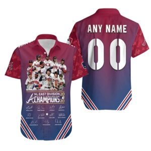 Atlanta Braves Nl East Division Champions Great Player Signature 3D Designed Allover Gift With Custom Name Number For Braves Fans Hawaiian Shirt – MLB
