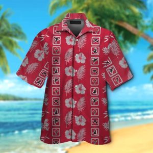 Atlanta Falcons Hawaiian Elegance Short Sleeve Shirt Button Up Tropical Design