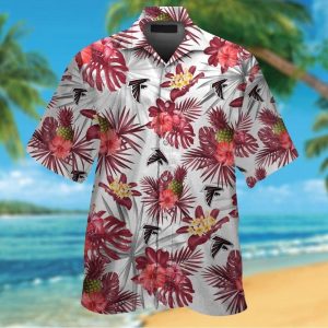 Atlanta Falcons Tropical Design Hawaiian Short Sleeve Shirt Button Up
