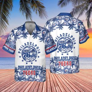 Authentic Philadelphia 76Ers Ocean Wave KLA Shirt
