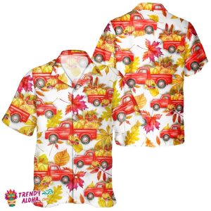 Autumn Pumpkin Leaves Lover Unisex Hawaiian Thanksgiving Day Shirt