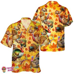 Autumn Pumpkin Turkey Thanksgiving Day Unisex Hawaiian Top