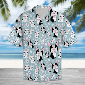 Awesome Cartoon Funny Dog And Flower Pattern Trendy Hawaiian Shirt
