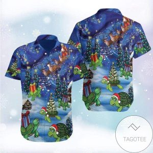Awesome Turtle Celebrates Christmas Elegance Hawaiian Shirt