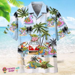 Baby Yoda Family Vacation Hawaiian Shirt – Make Your Summer Adventure Out Of This World