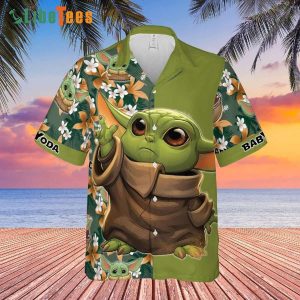 Baby Yoda Floral Pattern Star Wars Trendy Hawaiian Shirt, Gifts For Star Wars Fans Perfect Gifts For Your Loved Ones