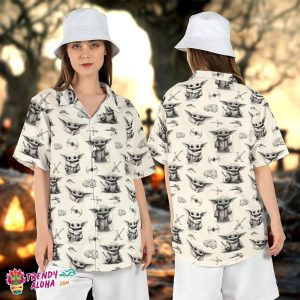 Baby Yoda Mandalorian Child Spaceships Star Wars Fan Hawaiian