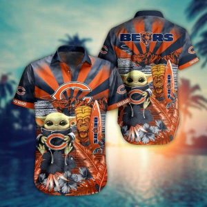 Baby Yoda Style: NFL Chicago Bears Hawaiian Shirt, Summer Collection, Trendy KLA