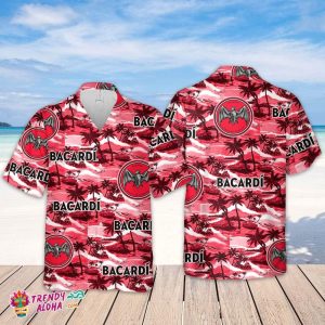 Bacardi Hawaiian Sea Island Pattern Hawaiian Shirt, Summer Beer Hawaiian Shirt