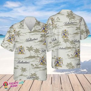 Ballantines Hawaiian Beach Pattern Shirt, Summer Beer Hawaiian Shirt