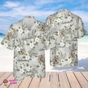 Ballantines Hawaiian Flowers Pattern Shirt, Hawaii Beer Loves Shirt, Summer Hawaii Shirt Beer, Flowers Shirt