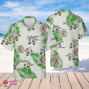 Ballantines Hawaiian Hibiscus Flower Pattern,Tropical Beach Shirt, Hawaiian Flower Shirt, Hawaiian Beer Shirt