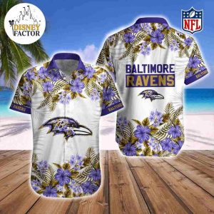 Baltimore Ravens Tropical Hawaiian Fan Shirt Shorts Night Flight