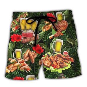 Barbecue Funny Bbq Beer Once You Put My Meat In Your Mouth You’Re Going To Want To Swallow Trendy KLA Hawaiian Beach Shorts