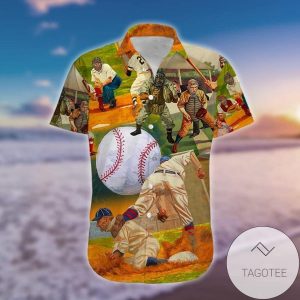 Baseball Fun Depicted Elegantly Across a Cozy Hawaiian Shirt
