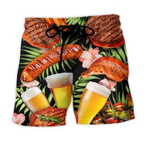 Bbq Beer Delicious Style Trendy KLA Hawaiian Beach Shorts