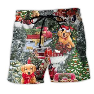Beagle Dogs Love Christmas Every Time  Trendy KLA Hawaiian Beach Shorts