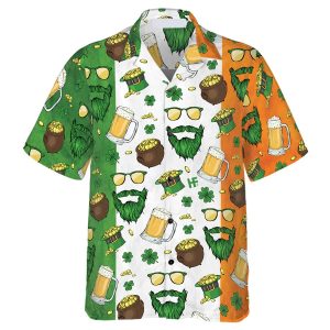 Beard Saint Patrick’s Day Seamless Pattern Trendy Hawaiian Shirt