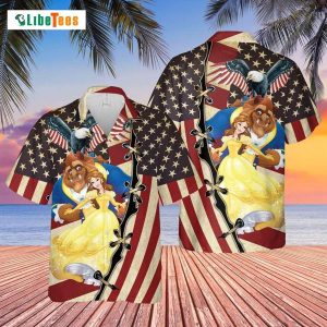 Beauty And The Beast Disney, Us Flag Patriot Day, Disney Trendy Hawaiian Shirt Perfect Gifts For Your Loved Ones